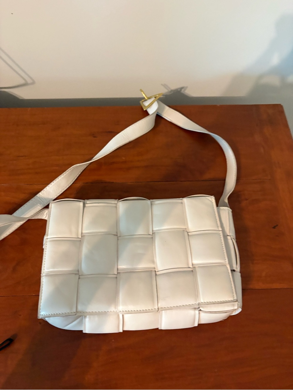 Cream woven padded shoulder bag quiet luxury minimalist purse - Picture 4 of 13